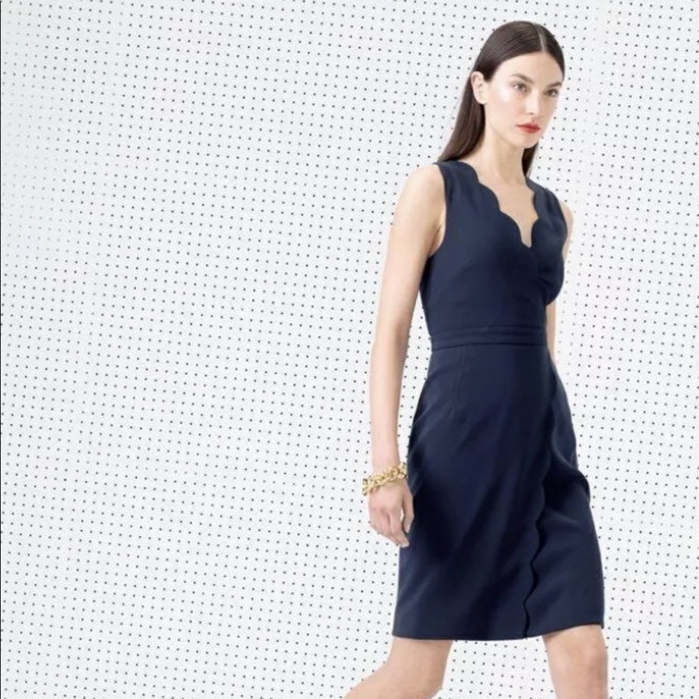 J Crew Scalloped neckline dress